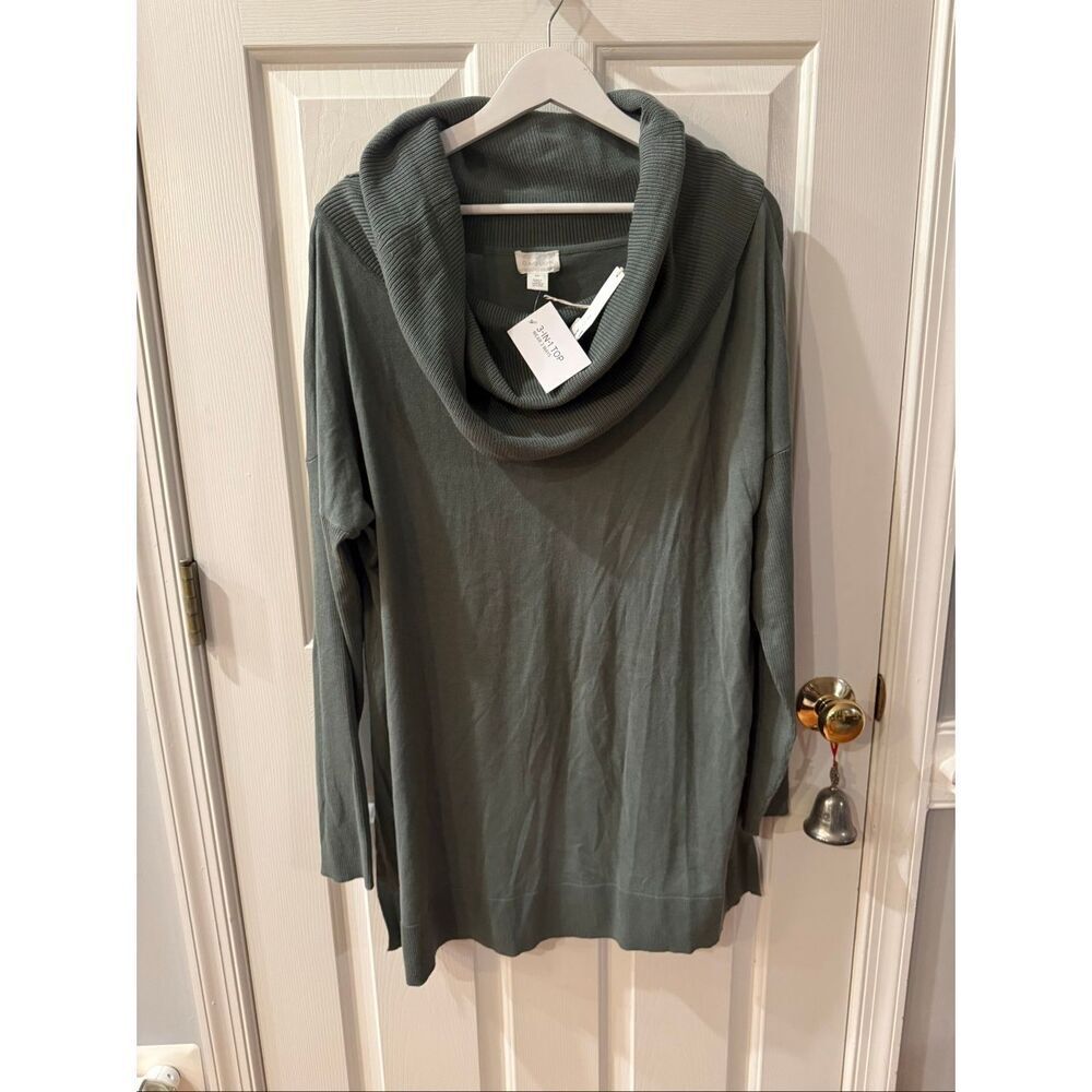 CaslonโDark Sage 3-In-1 Cowl Neck Sweater sz XXL NWT